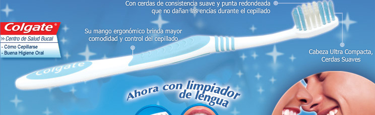 Doble punta en relieve que limpia efectivamente los últimos molares y remueven la placa bacteriana