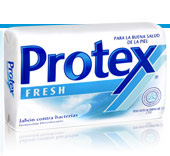 Protex Fresh. Ofrece la increíble sensación de frescura de los jabones desodorantes, con la protección contra bacterias de Protex. Protege la piel dejando una sensación de frescura, limpieza y seguridad contra las bacterias todo el día.